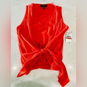 NWT Karen Kane Fire Fresh Squeeze Tie Front Top XS